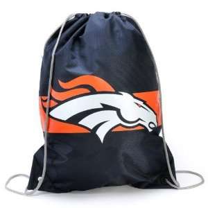 NFL Denver Broncos Navy Blue Team Logo Drawstring Backpack  