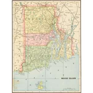  McNally Antique Map of Rhode Island