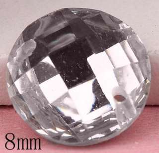 250pc 8mm Faceted Resin Crystal Sewing On Button R15 9  