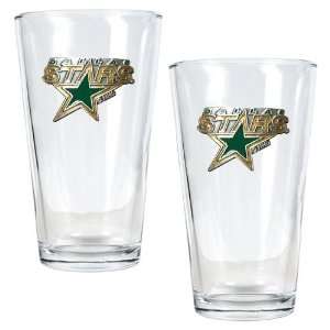  Dallas Stars 2pc Pint Ale Glass Set   Primary Logo Sports 