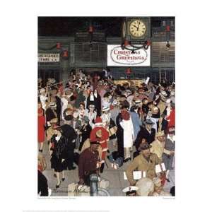   Rockwell   Union Station, Chicago, Christmas Giclee