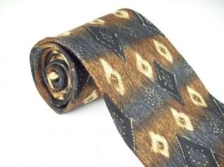 Axis Black Brown Tan Abstract Silk Tie NWOT Necktie  