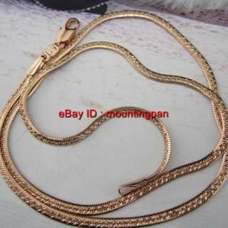 18k Real Rose Gold Filled Snake Chain GF Necklace Men Lady Jewelry 