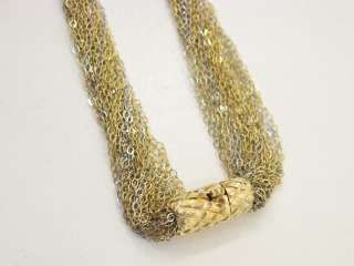 14KT YELLOW GOLD MULTI STRAND LINK NECKLACE 30 INCHES  
