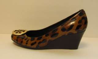   Burch Sally patent Wedge Leopard shoe New heel logo reva 10  