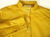 VTG BONNIE CASHIN Womens Yellow Leather 60s MOD Tunic Jacket Coat 