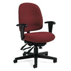   Low Back Office Chair with Arms, Cabernet (Red)