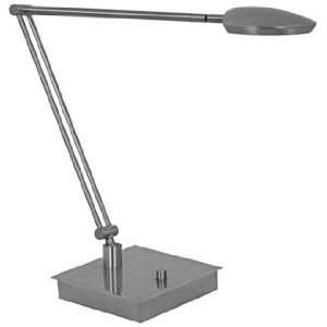  Mondoluz Pelle Angle Platinum Square Base LED Desk Lamp 