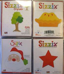 Red Sizzix Dies Tree, Pie, Santa Head and Star #2  