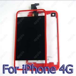 DIY Clear Red full set assembly For IPhone 4G LCD digitizer Touch 