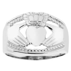 Silver Claddagh Ring Mens Bold (11) Jewelry
