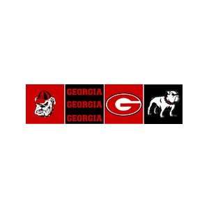  NCAA Georgia Bulldogs 6 Block Style Wallpaper Border 