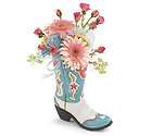 Cowgirl Colorful Boot Shaped Flower Vase Classy Cowgirl Collection