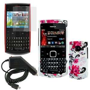  iNcido Brand Nokia X2 01 Combo Red Flower on White 