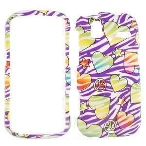 com HTC Amaze 4G 4 G White and Purple Zebra with Colorful Peace Sign 