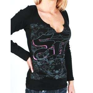    SRH Womens Laces Out Long Sleeve T Shirt   Large/Black Automotive
