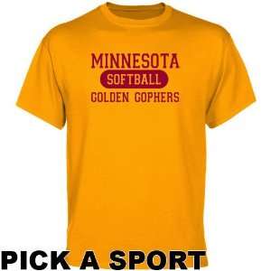 UM Gophers Shirts  Minnesota Golden Gophers Gold Custom Sport T Shirt 