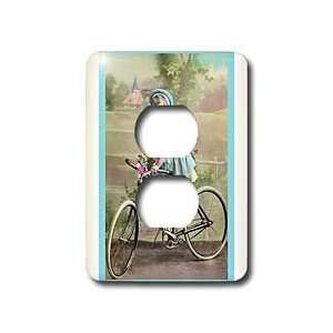 TNMGraphics Vintage People   Girl and Her Bike   Light Switch Covers 