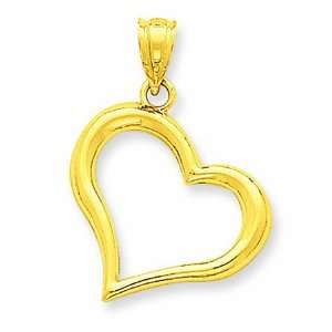    14K Yellow Gold Polished Open Heart Pendant GEMaffair Jewelry