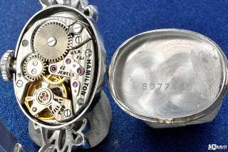 Ladies 14K White Gold Diamond Hamilton Watch Circa 1950s  