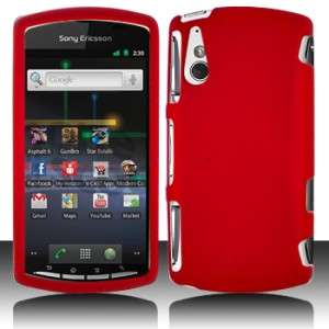 Rubber Red Hard Case Phone Cover for Verizon Sony Ericsson Xperia Play