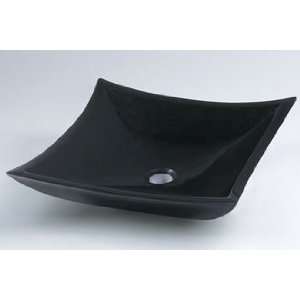  Ronbow Solid Natural Absolute Black Stone Vessel Sink 