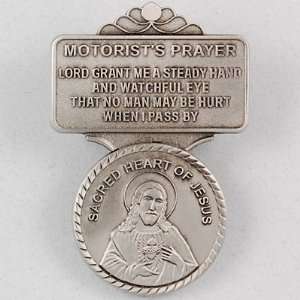   for Automobile Vehicles Silver Sacred Heart of Jesus Motorist Prayer