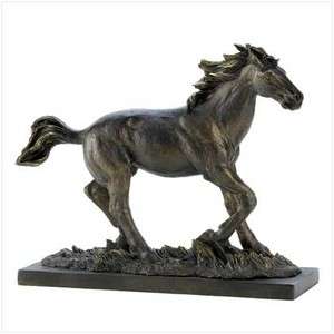 Antique look Running Wild STALLION/ Horse STATUE/Figurine~Elegant 