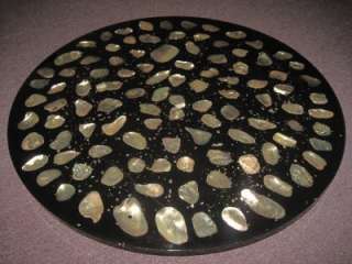 Beautiful Vintage Large Lucite Abalone Shell Lazy Susan Turning Table 