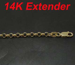 Rolo Extender Chain Necklace REAL 14K Yellow Gold 2.5mm  
