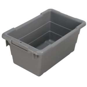   Stack Plastic Tote Tub, 17 Inch by 11 Inch by 8 Inch, Case of 6, Grey