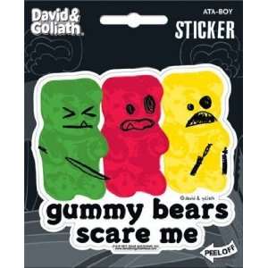  David & Goliath Gummy Bears Scare Me Die Cut Sticker 