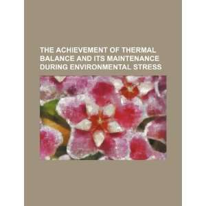  of thermal balance and its maintenance during environmental stress 