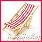 Dollhouse Miniature Red White Sun & Surf Chair Beach Outdoor Garden