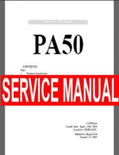 KORG Pa 50 pa50 ~ REPAIR / SERVICE MANUAL  