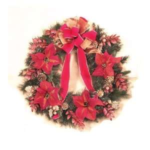  30 Grande Poinsettia Christmas Wreath