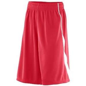  Adult Wicking Mesh/Dazzle Game Short   Red and White   X 