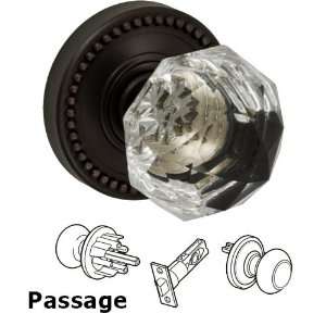  Passage clear knob with beaded rosette in oil rubbed 