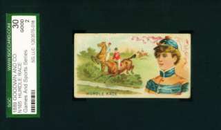 1889 N165 Goodwin And Co. Games & Sports HORSE HURDLE RACE SGC 30 
