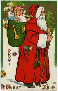 PC Red Suited Santa Claus w/ Green Bag of Toys #23  