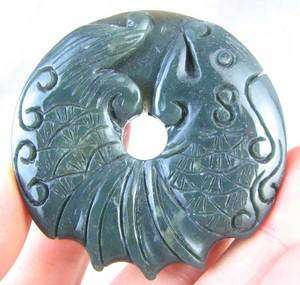 China Jade/Nephrite carved*Dragon head*Statue (781)  