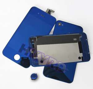 Blue Full Screen Assembly+Housing+Button For Iphone 4G  