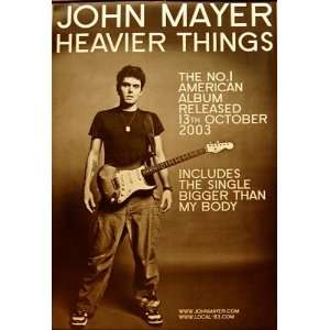  John Mayer Heavier Things Promotion 20x30 Poster