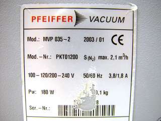 Pfeiffer Vacuum MVP 035 2 Diaphragm Pump PKT01200 ABF63/4D 7RQ 100 120 