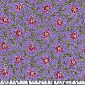  45 Wide Flowering Vines Lavender Fabric By The Yard 