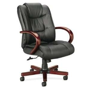   Series VL841 Leather Wood High Back Chair with arms