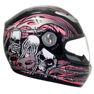  Hawk Fear No Evil Pink Motorcycle Helmet   Color  pink 