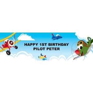  Airplanes Personalized Birthday Banner Standard 18 x 61 