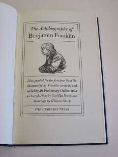 THE AUTOBIOGRAPHY OF BENJAMIN FRANKLIN Heritage Press in Slipcase 