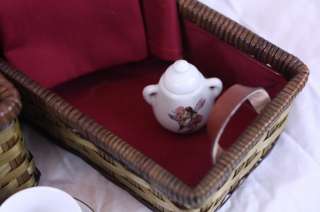   Cicely Mary Barker Flower Fairy Porcelain Mini Tea Set Basket  